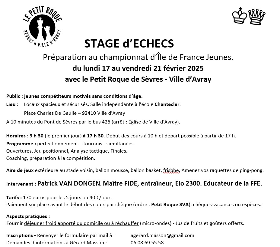 Affiche stage du 17 au 21 février 2025